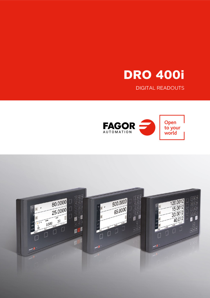 DRO Readout Screen – 3 and 4 axes