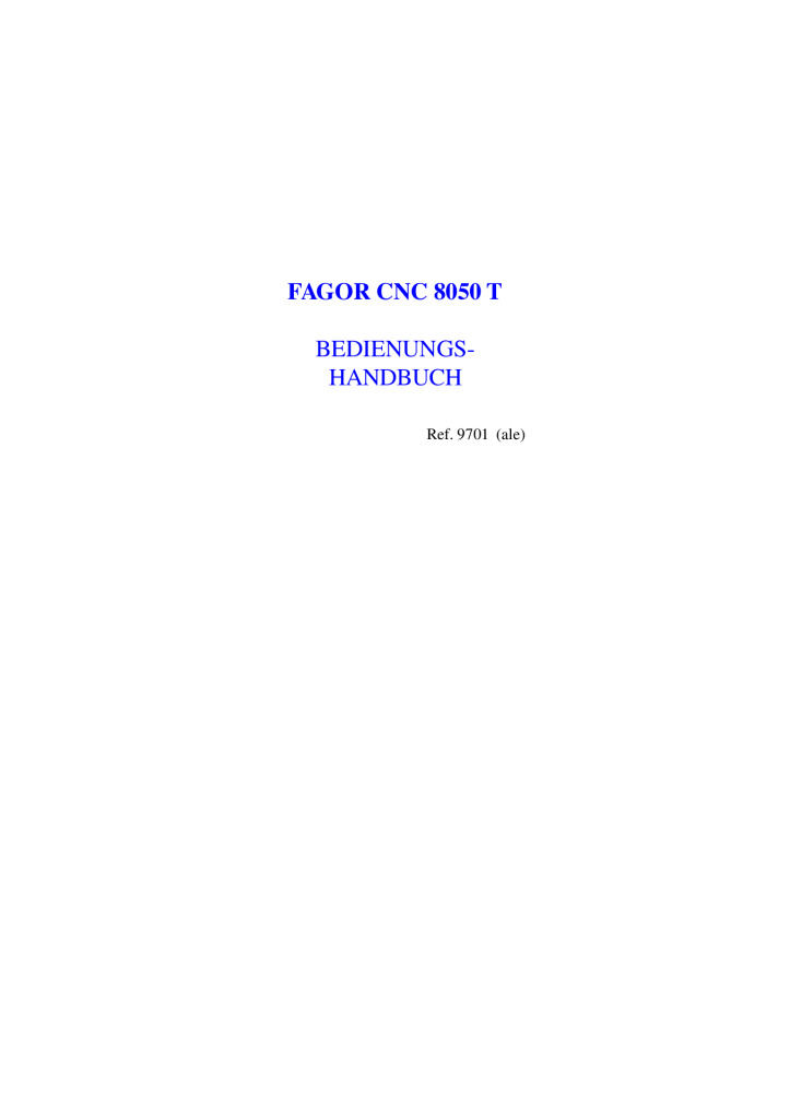 CNC 8050 T USER