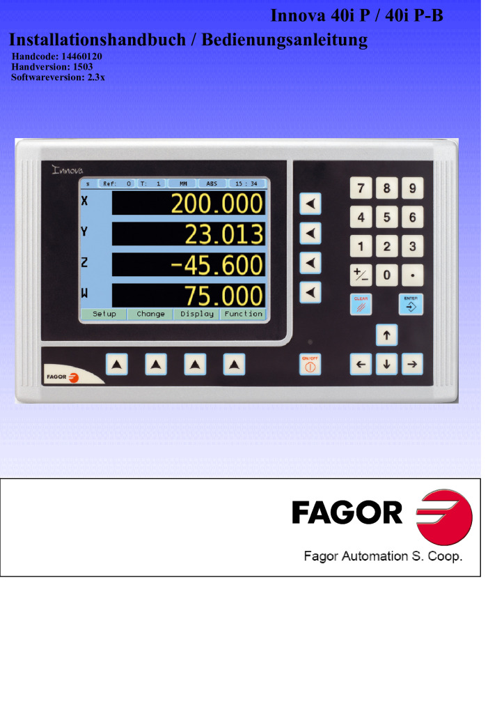 Readout Innova TFT 40iP – 4 axes