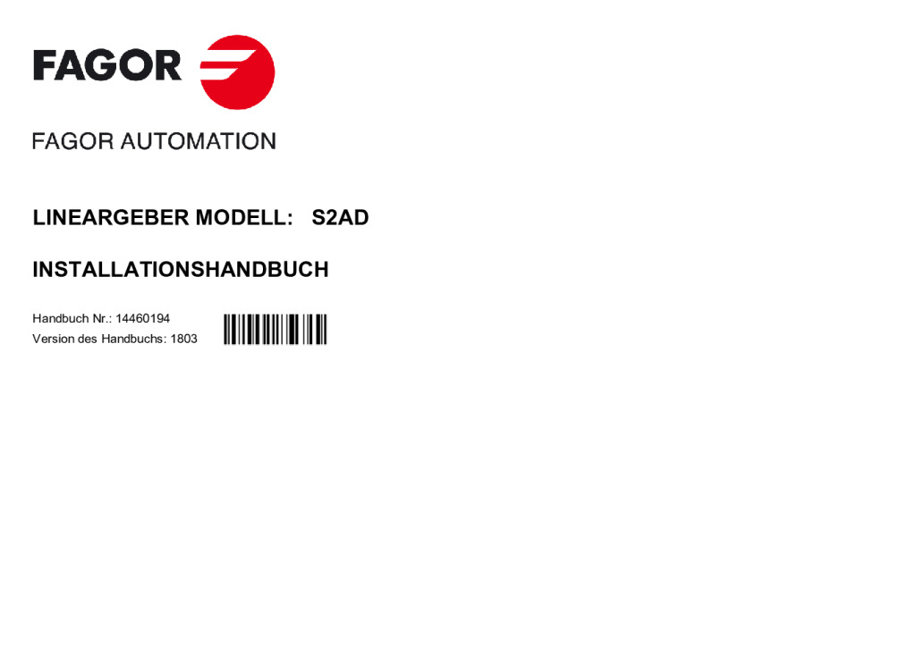 S2 model absolute linear encoder – FeeDat (Fagor) protocol