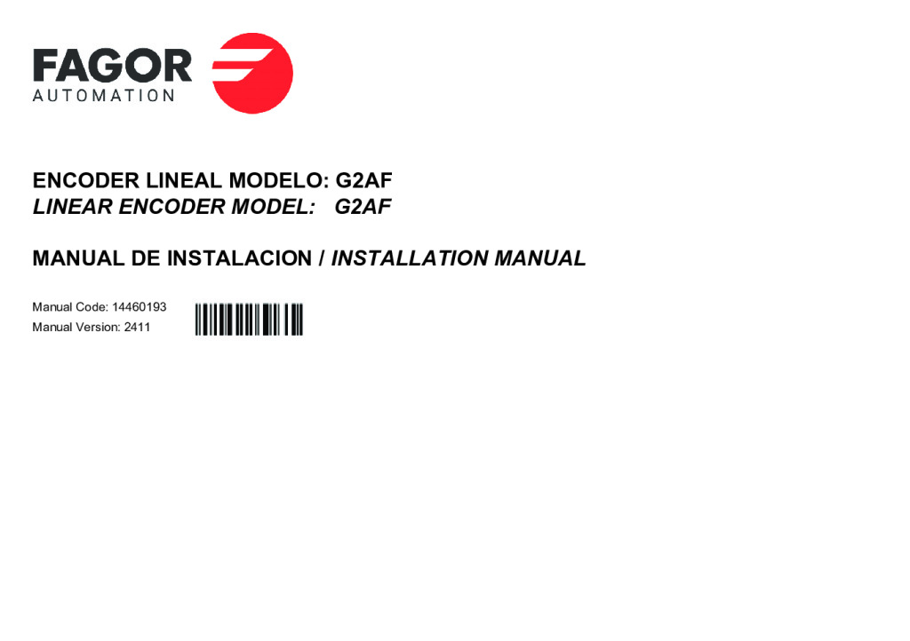 Cover: G2 model absolute linear encoder – Fanuc protocol