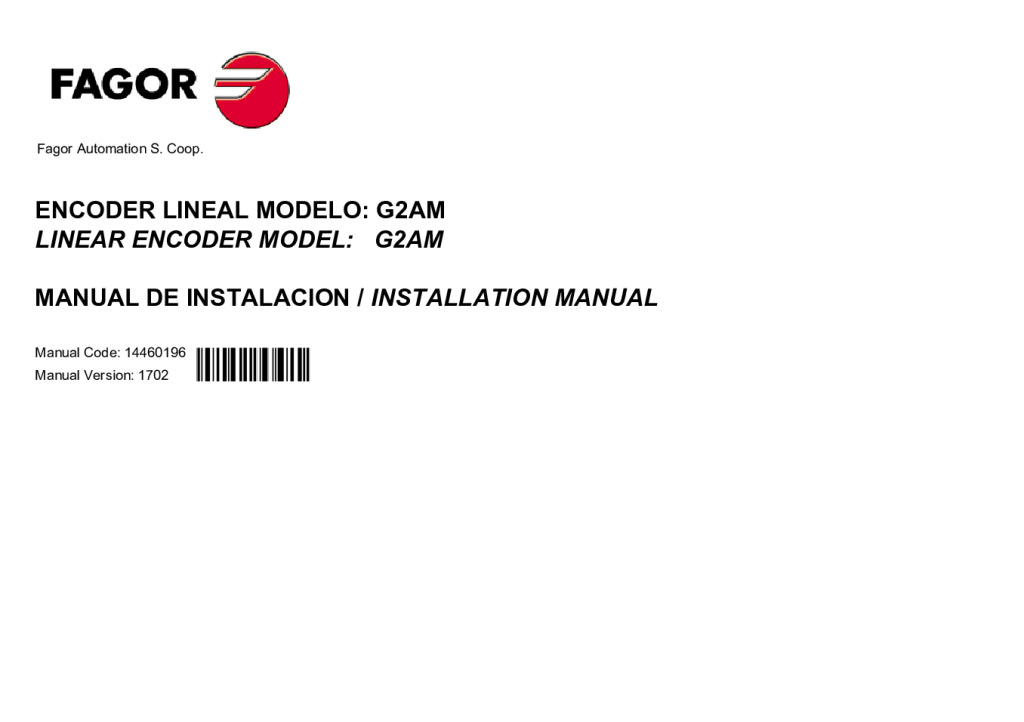 Cover: G2 model absolute linear encoder – Mitsubishi protocol