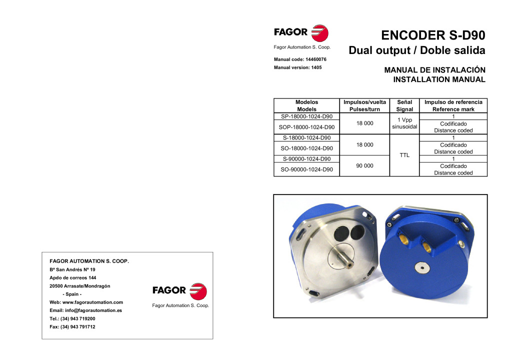 S Angular encoder-1024-D90 incremental – double output