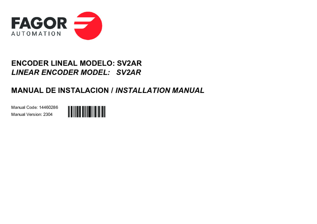 SV2 model absolute linear encoder – SSI (B_R) protocol