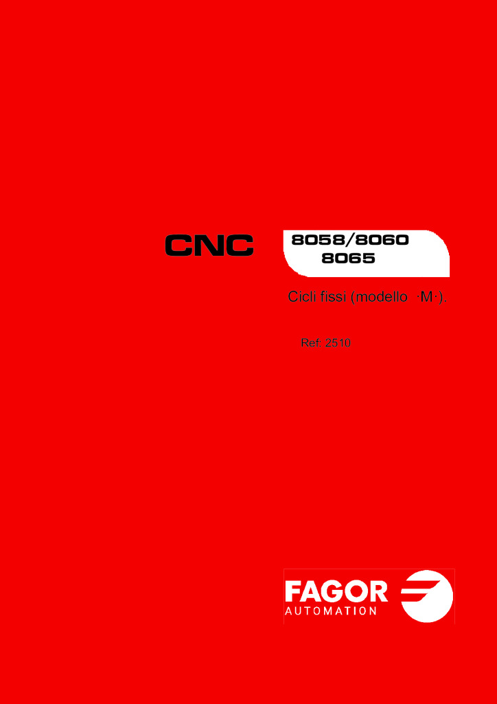 CNC 8058/8060/8065 Canned cycles (ꞏMꞏ model).